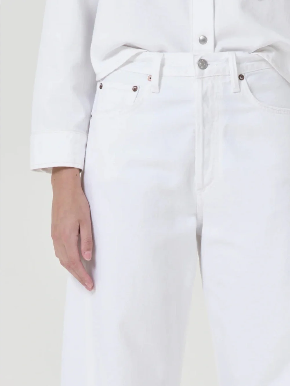 AGOLDE - LUNA HIGH RISE PIECED TAPER - ELEMENT WHITE - Picture 4 of 8